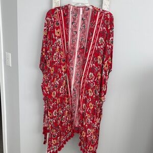 Red Floral Kimono